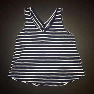 loose fitting striped navy and white tank top GAP